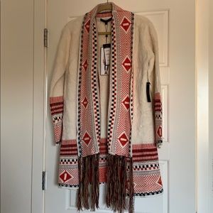 MAXSPORT fluffy soft long open cardigan sz M